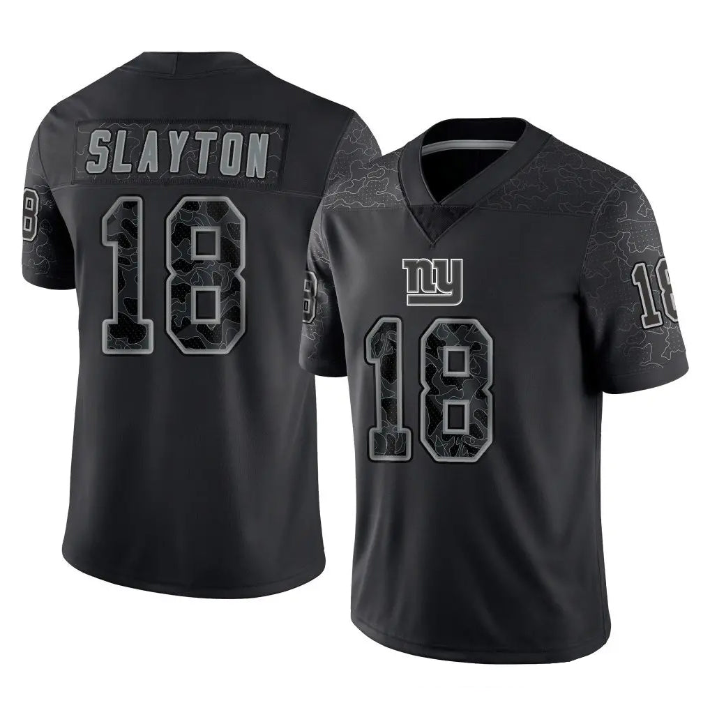 My Store NY.Giants #18 Darius Slayton Player Black Limited Reflective Home Game Stitched Jerseys