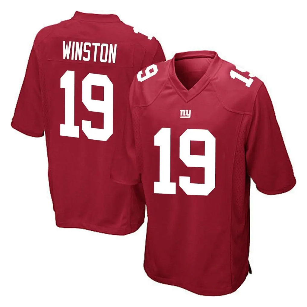 My Store NY.Giants #19 Jameis Winston Player Red Home Game Stitched Jerseys