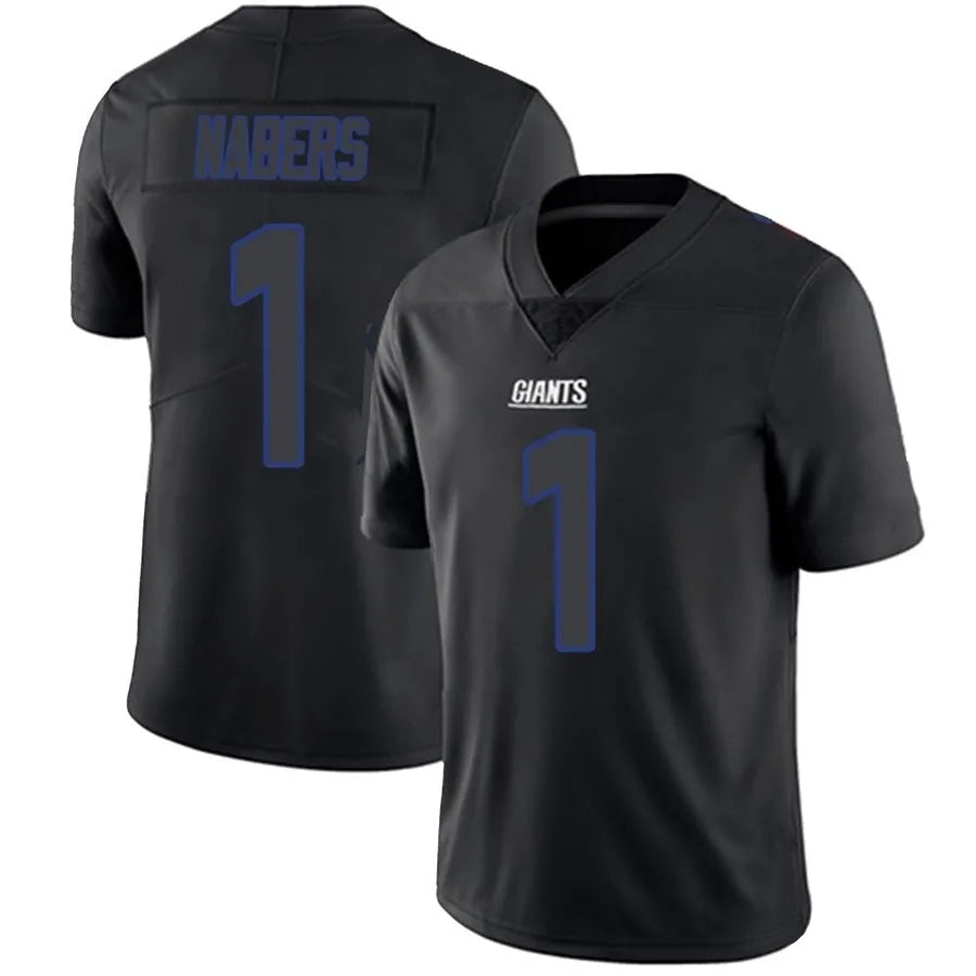 My Store NY.Giants #1 Malik Nabers Player Limited Black Impact Stitched Jerseys
