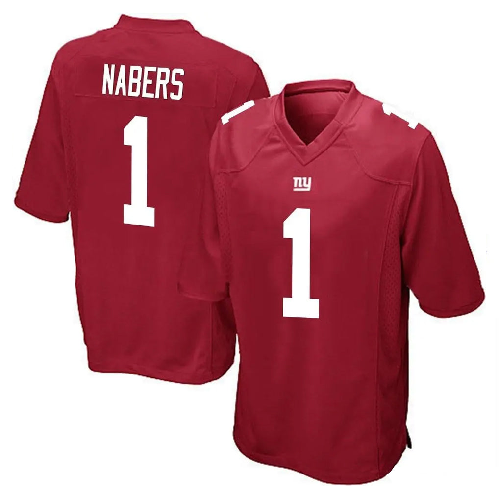My Store NY.Giants #1 Malik Nabers Player Red Home Game Stitched Jerseys