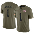 My Store NY.Giants #1 Malik Nabers Player Salute To Service Olive Stitched Jerseys