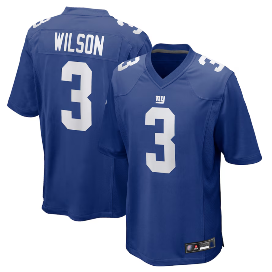My Store NY.Giants #3 Russell Wilson Player Royal Replica Game Baseball Stitched Jerseys
