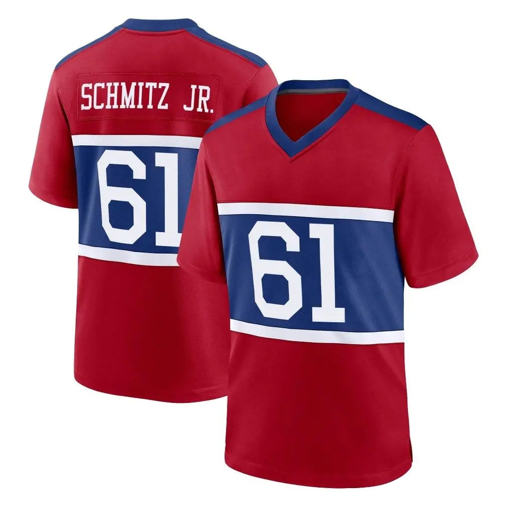 My Store NY.Giants #61 John Michael Schmitz Jr. Player Red Century Home Game Stitched Jerseys