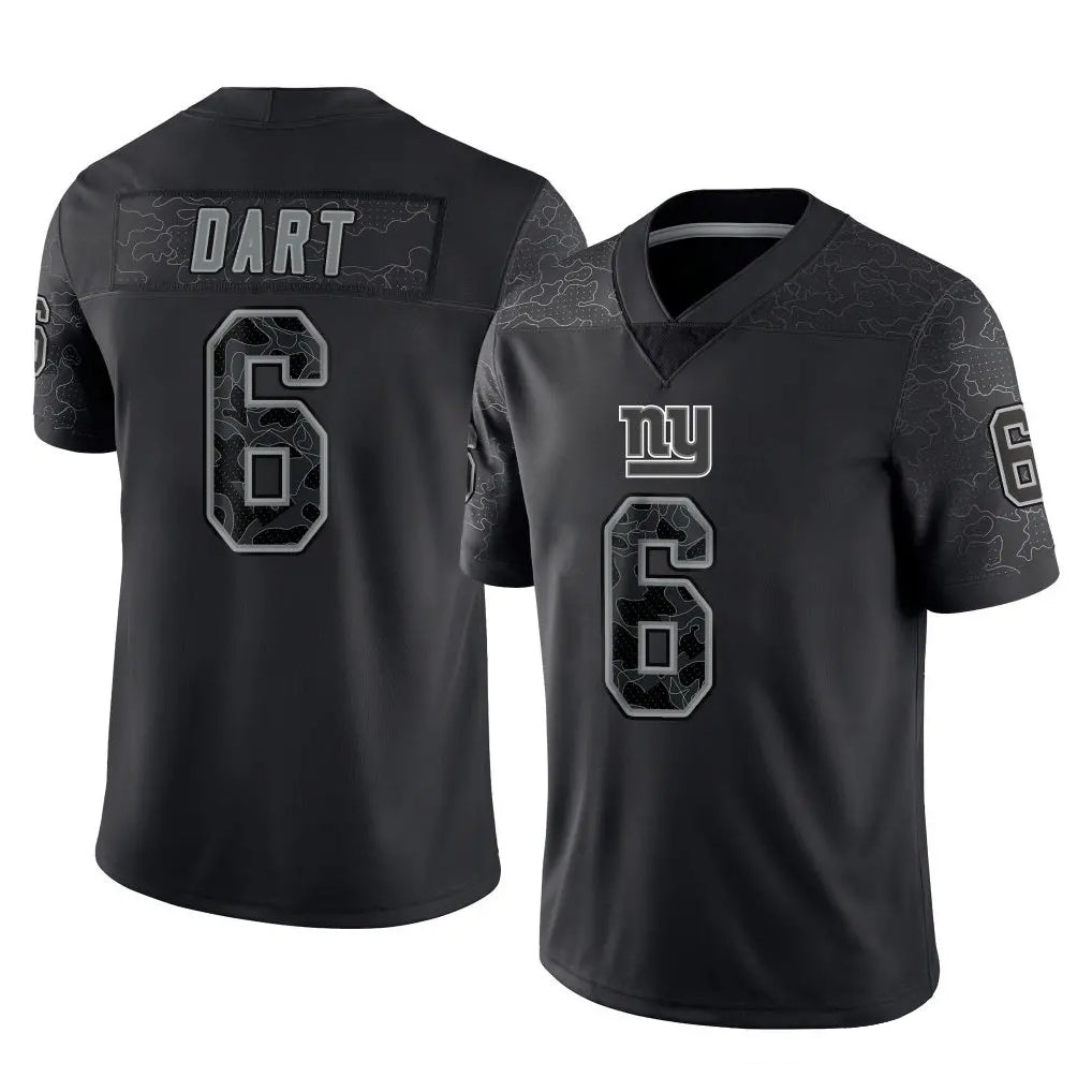 My Store NY.Giants #6 Jaxson Dart Player Black Limited Reflective Home Game Stitched Jerseys
