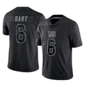 My Store NY.Giants #6 Jaxson Dart Player Black Limited Reflective Home Game Stitched Jerseys