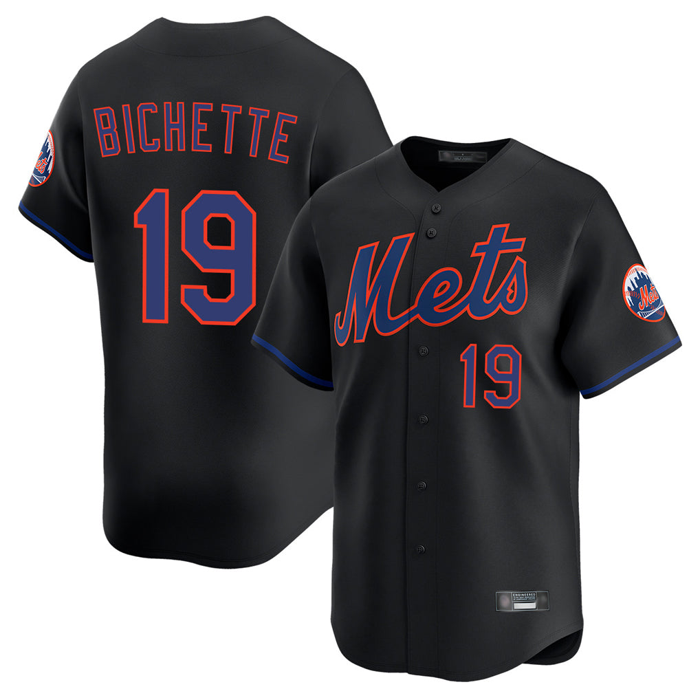 My Store NY.Mets #19 Bo Bichette Player Black Alternate Home Limited Stitched Jerseys