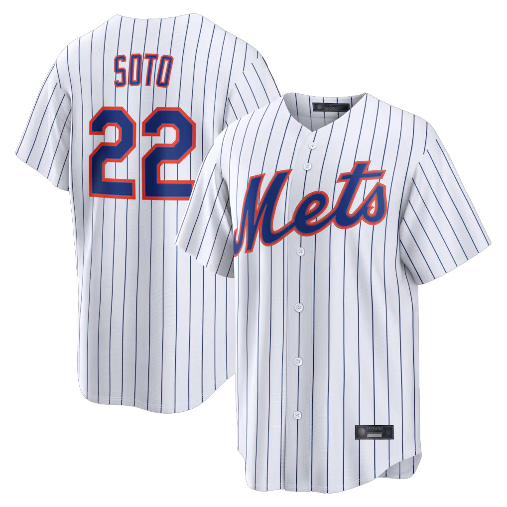 My Store NY.Mets #22 Juan Soto Player White Home Replica Stitched Jerseys