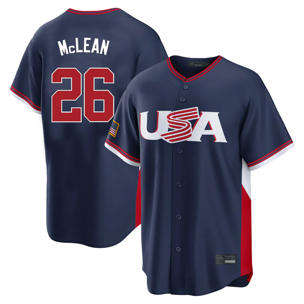 My Store NY.Mets #26 Nolan McLean Player Navy USA 2026 World Classic Home Limited Stitched Jerseys