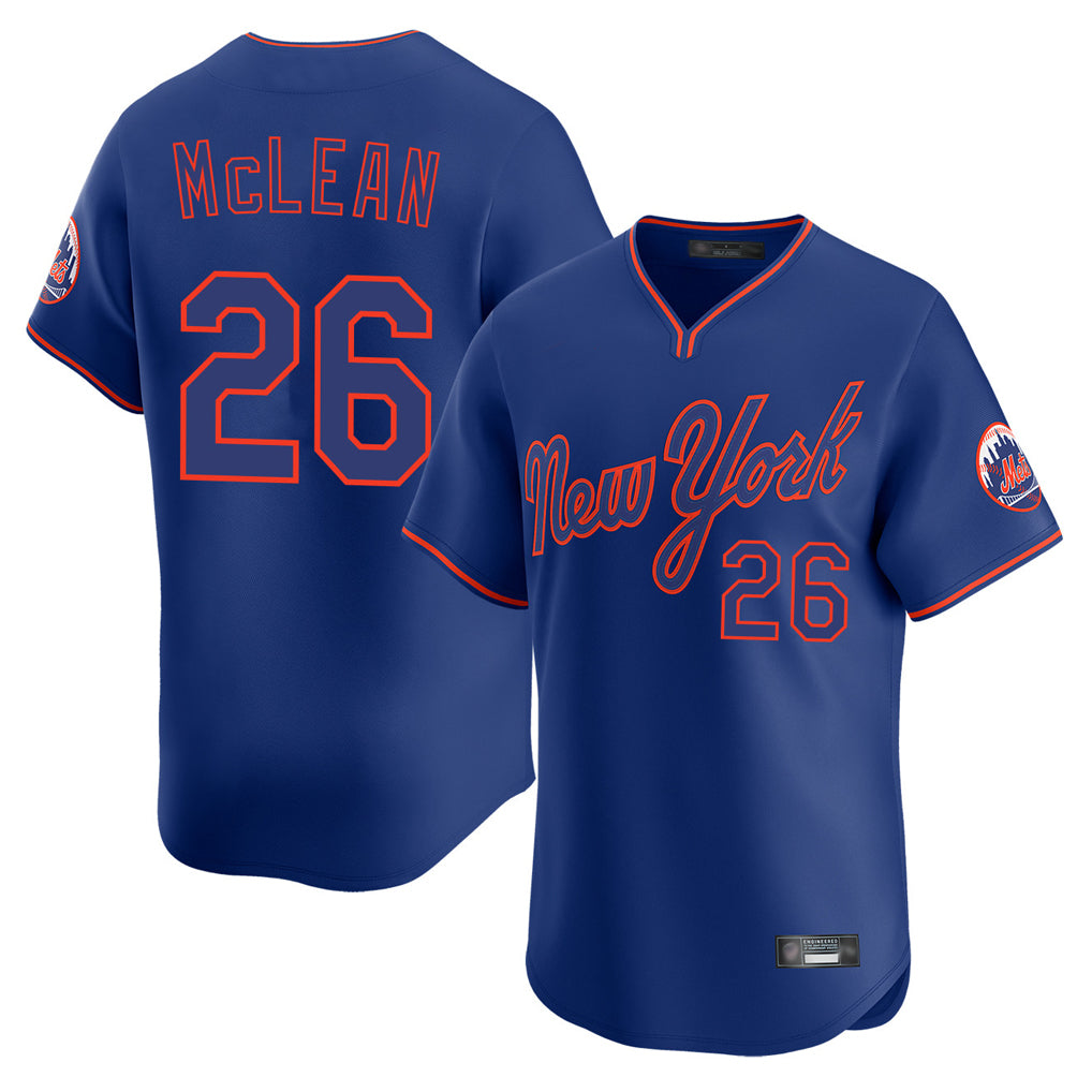 My Store NY.Mets #26 Nolan McLean Player Royal T-shirt Home Limited Elite Stitched Jerseys