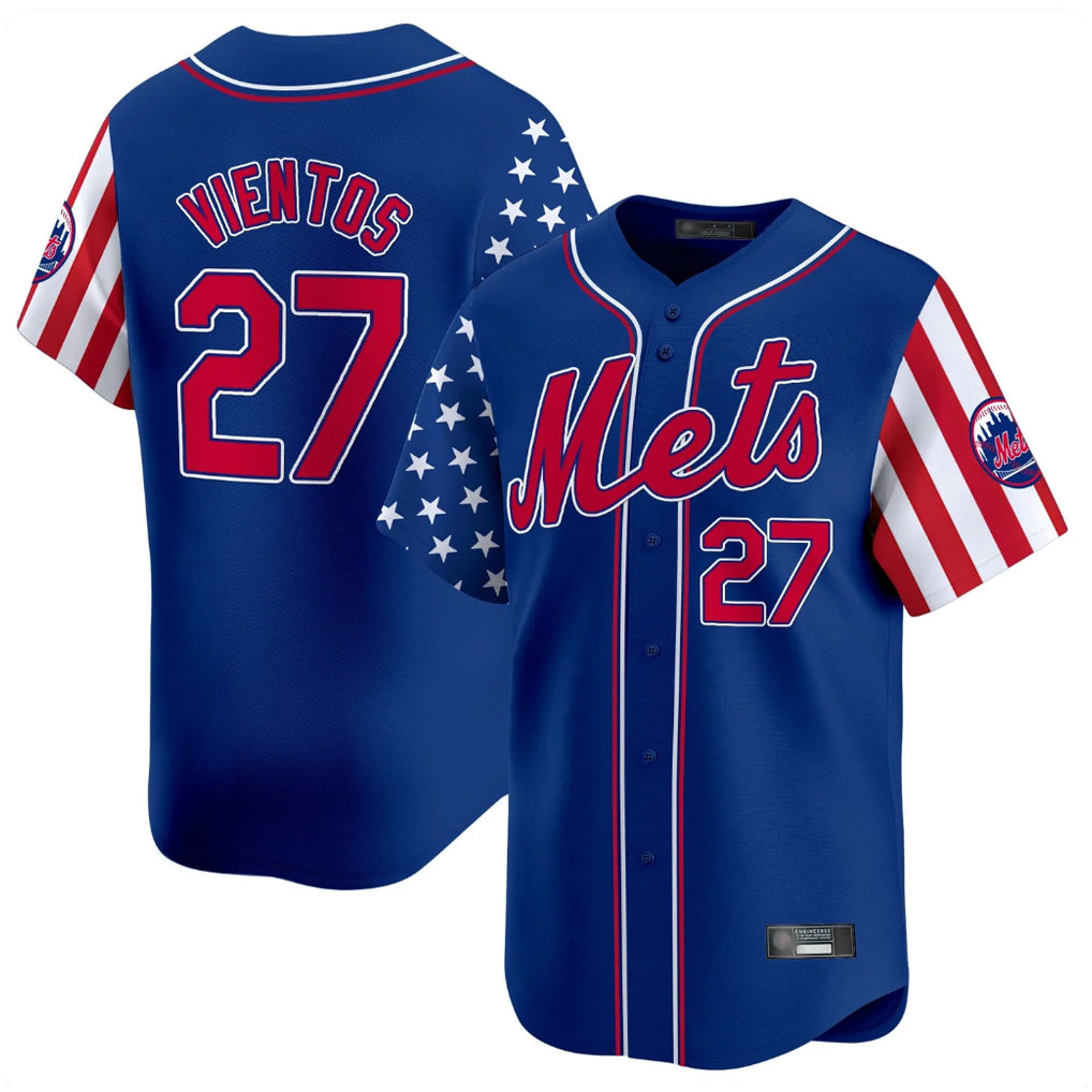 My Store NY.Mets #27 Mark Vientos Player Royal 2025 Independence Day Vapor Premier Limited  Stitched Jerseys