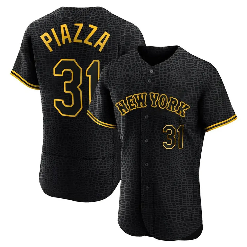 My Store NY.Mets #31 Mike Piazza Player Black Snake Skin City Home Limited Elite Stitched Jerseys