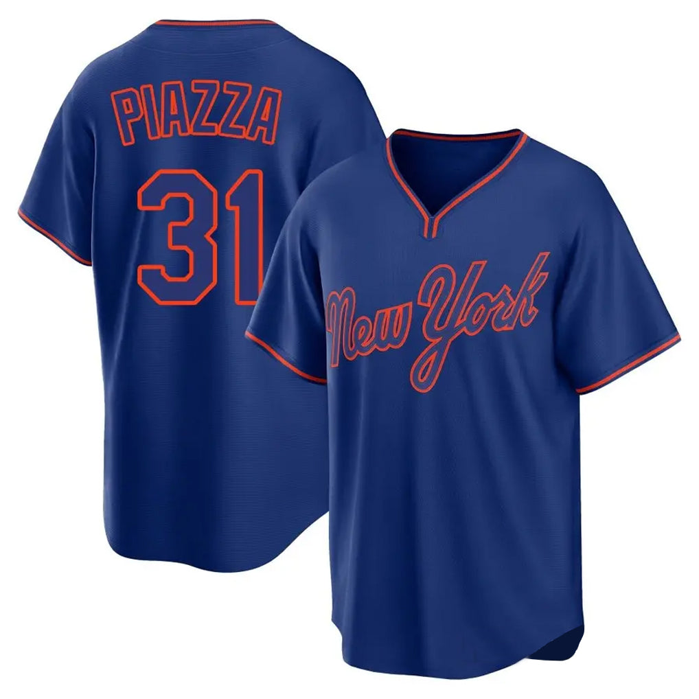 My Store NY.Mets #31 Mike Piazza Player Royal T-shirt Home Game Stitched Jerseys
