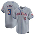 My Store NY.Mets #3 Carson Benge Player Gray Road Limited Home Stitched Jerseys