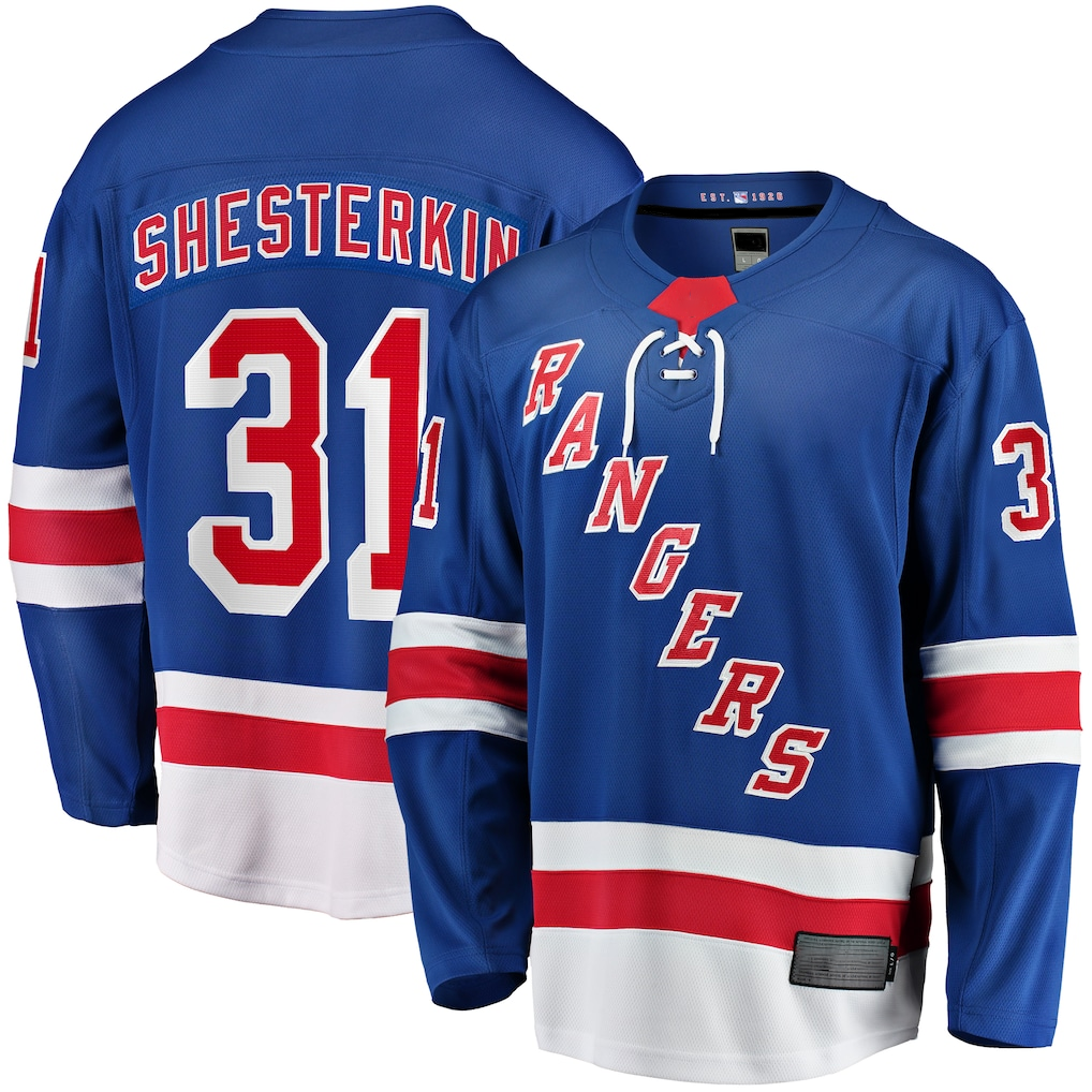 My Store NY.Rangers #31 Igor Shesterkin Blue Home Breakaway Player Jerseys