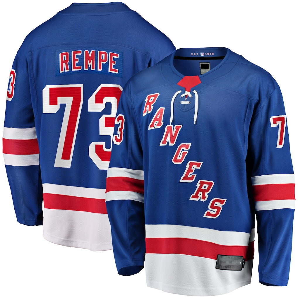 My Store NY.Rangers #73 Matt Rempe Blue Home Breakaway Jerseys