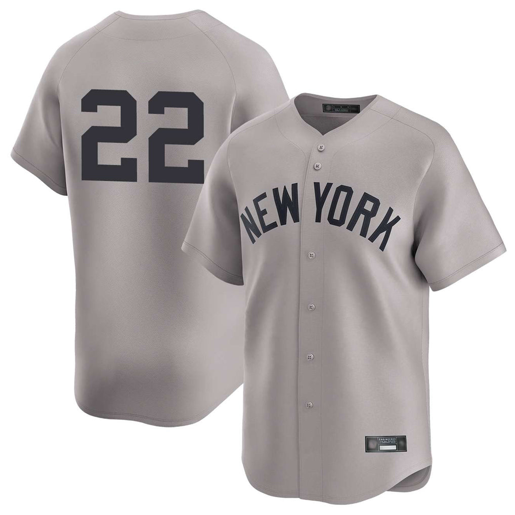My Store NY.Yankees #22 Ben Rice Player Gray Limited Stitched Jerseys