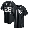 My Store NY.Yankees #28 Austin Wells Player Black Out Game Home Stitched Jerseys
