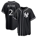 My Store  NY.Yankees #2 Derek Jeter Player Black Out Game Home Stitched Jerseys