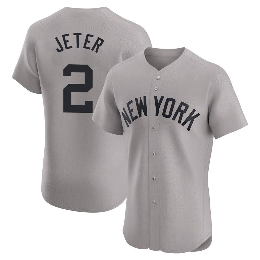 My Store NY.Yankees #2 Derek Jeter Player Gray Limited Elite Home Stitched Jerseys