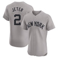 My Store NY.Yankees #2 Derek Jeter Player Gray Limited Elite Home Stitched Jerseys