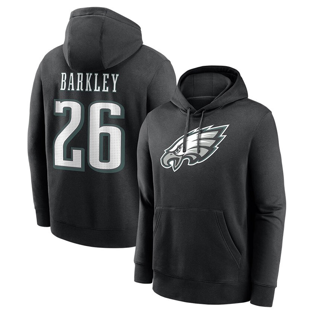 My Store P.Eagles #26 Saquon Barkley Player Black Pullover Hoodies Home Game Stitched Jerseys