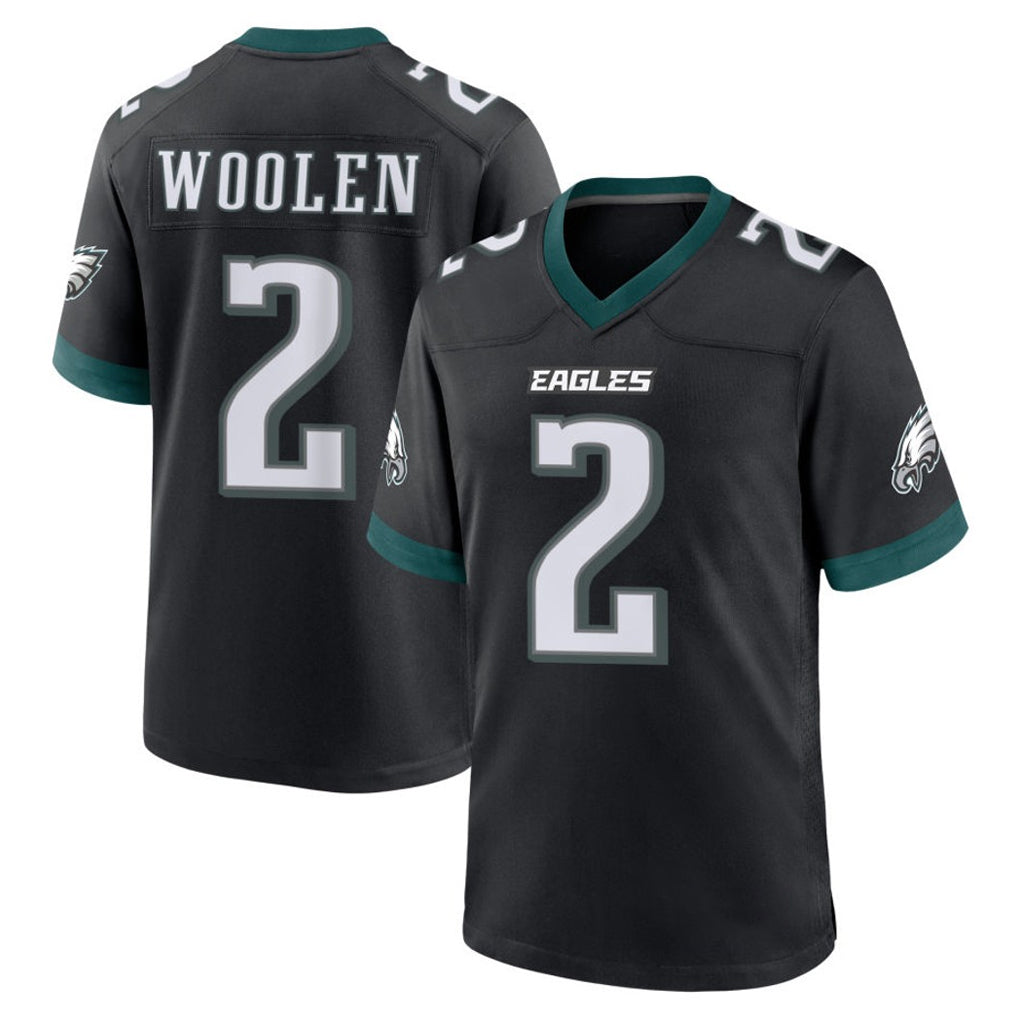 My Store P.Eagles #2 Riq Woolen Player Black Game Home Stitched Jerseys