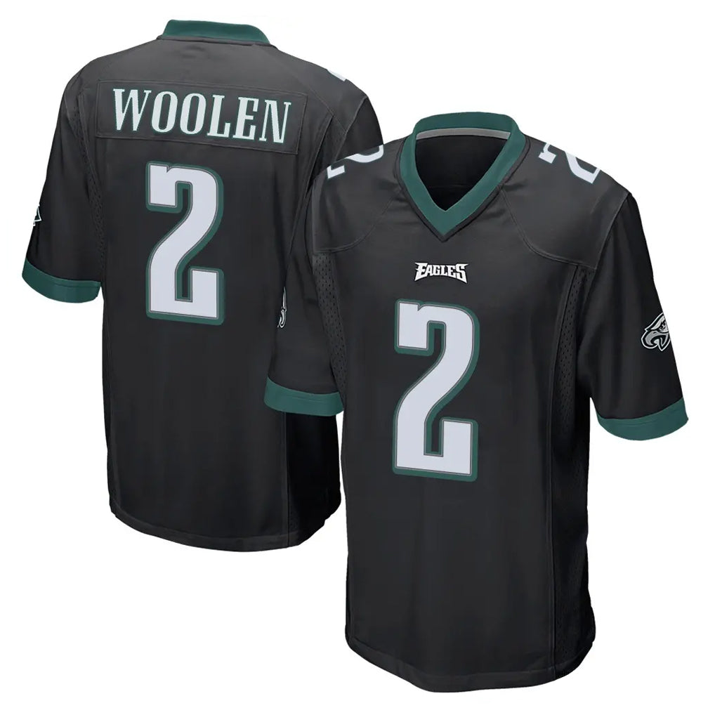 My Store P.Eagles #2 Riq Woolen Player Black Home Game Stitched Jerseys