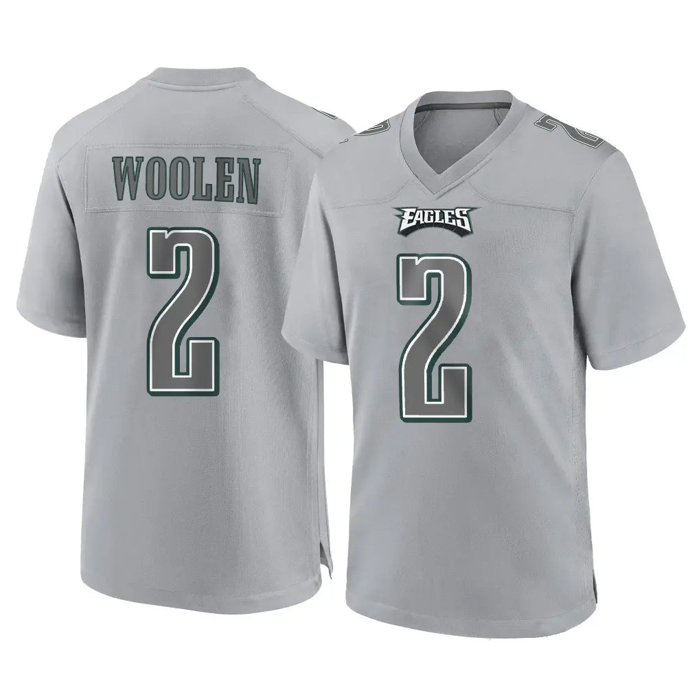My Store P.Eagles #2 Riq Woolen Player Gray Atmosphere Fashion Home Game Stitched Jerseys
