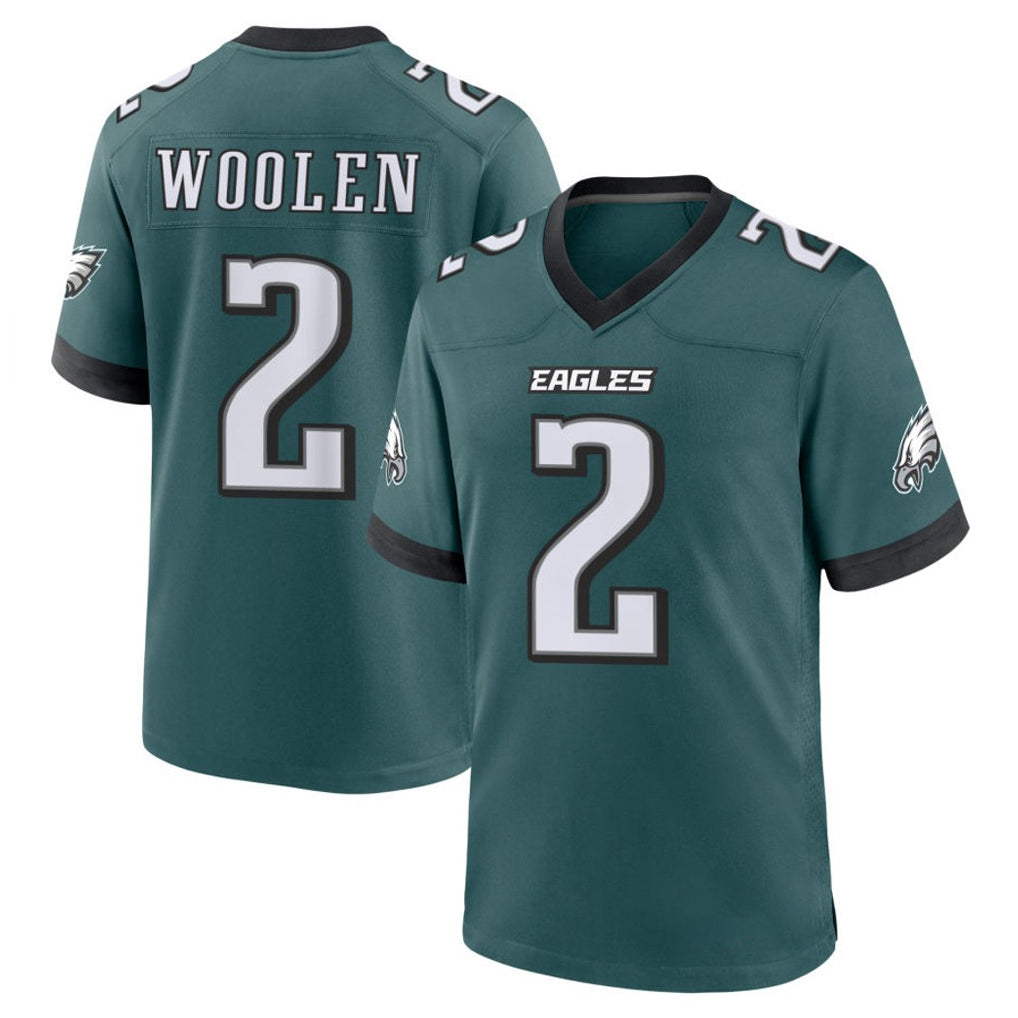 My Store P.Eagles #2 Riq Woolen Player Green Home Game Stitched Jerseys