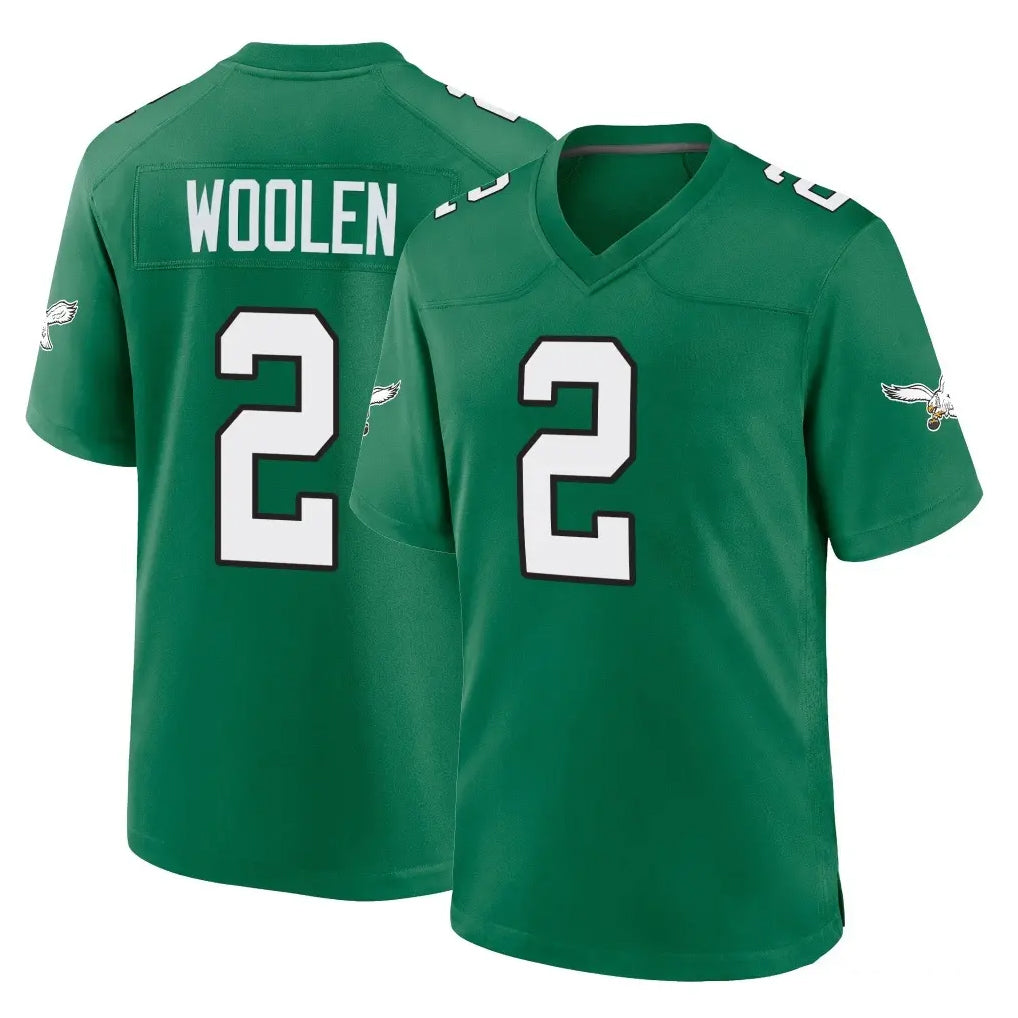My Store P.Eagles #2 Riq Woolen Player Green Kelly Alternate Home Game Stitched Jerseys