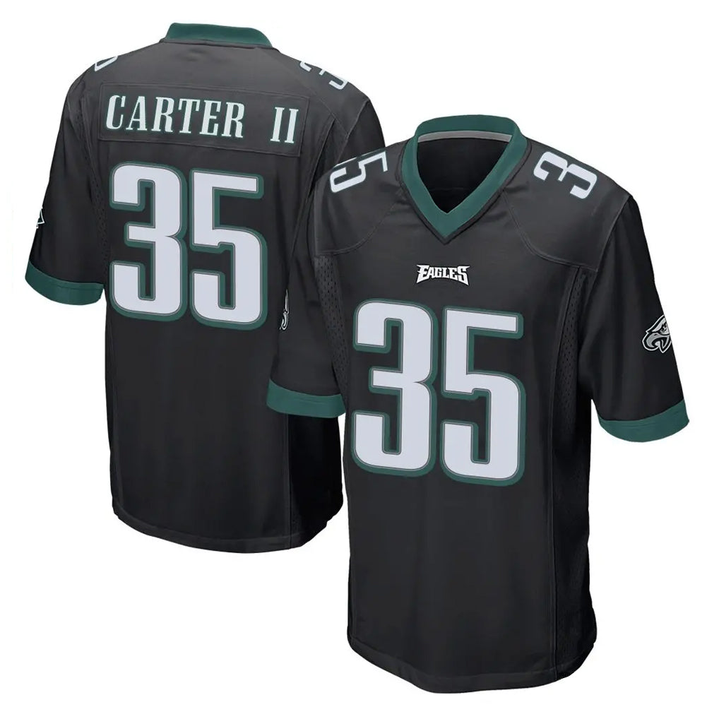 My Store P.Eagles #35 Michael Carter II Player Black Home Game Stitched Jerseys