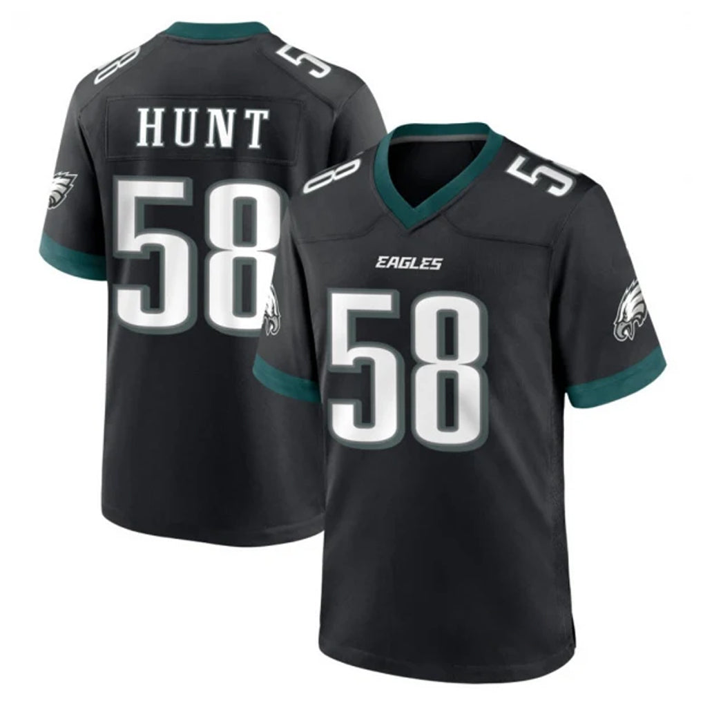 My Store P.Eagles #58 Jalyx Hunt Player Black Game Home Stitched Jerseys