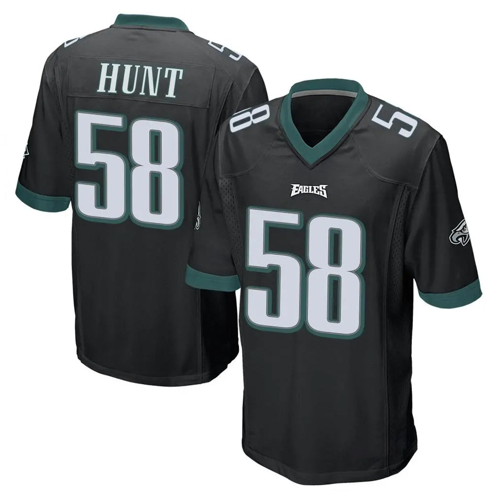 My Store P.Eagles #58 Jalyx Hunt Player Black Home Game Stitched Jerseys