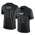 My Store P.Eagles #58 Jalyx Hunt Player Black Reflective Limited Home Game Stitched Jerseys
