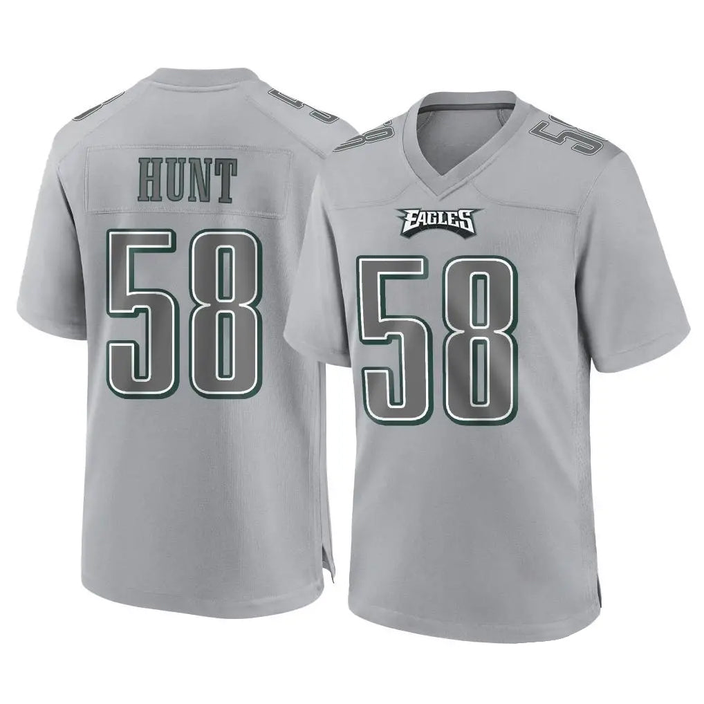 My Store P.Eagles #58 Jalyx Hunt Player Gray Atmosphere Fashion Home Game Stitched Jerseys