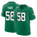 My Store P.Eagles #58 Jalyx Hunt Player Green Kelly Alternate Home Game Stitched Jerseys