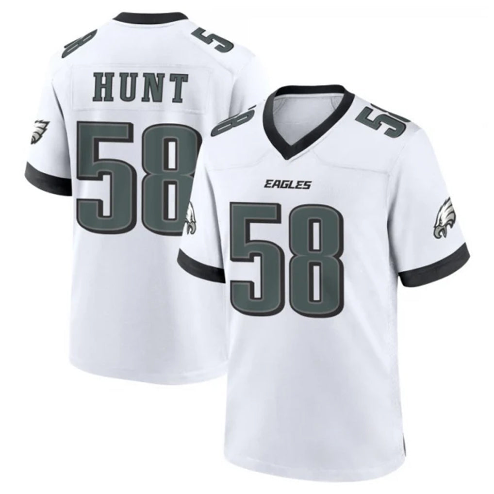 My Store P.Eagles #58 Jalyx Hunt Player White Game Home Stitched Jerseys