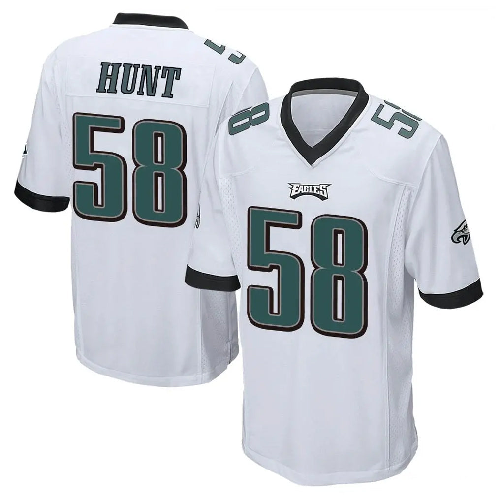My Store P.Eagles #58 Jalyx Hunt Player White Home Game Stitched Jerseys