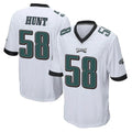 My Store P.Eagles #58 Jalyx Hunt Player White Home Game Stitched Jerseys