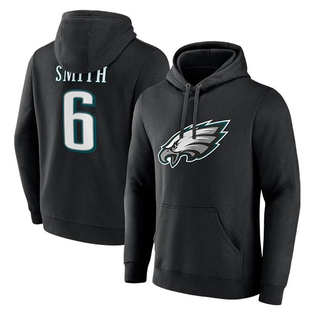 My Store P.Eagles #6 DeVonta Smith Player Black Pullover Hoodies Home Game Stitched Jerseys