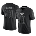 My Store P.Eagles #90 Jordan Davis Player Black Reflective Limited Home Game Stitched Jerseys
