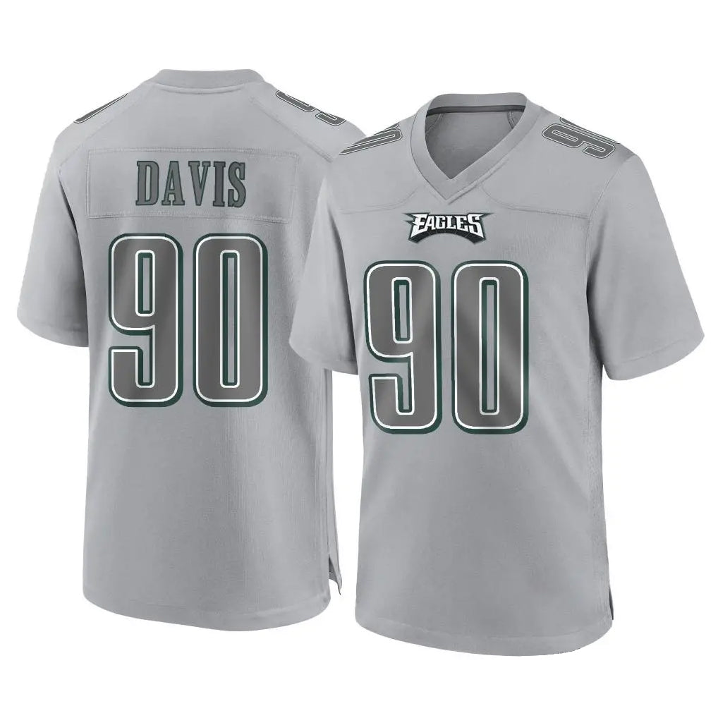 My Store P.Eagles #90 Jordan Davis Player Gray Atmosphere Fashion Home Game Stitched Jerseys