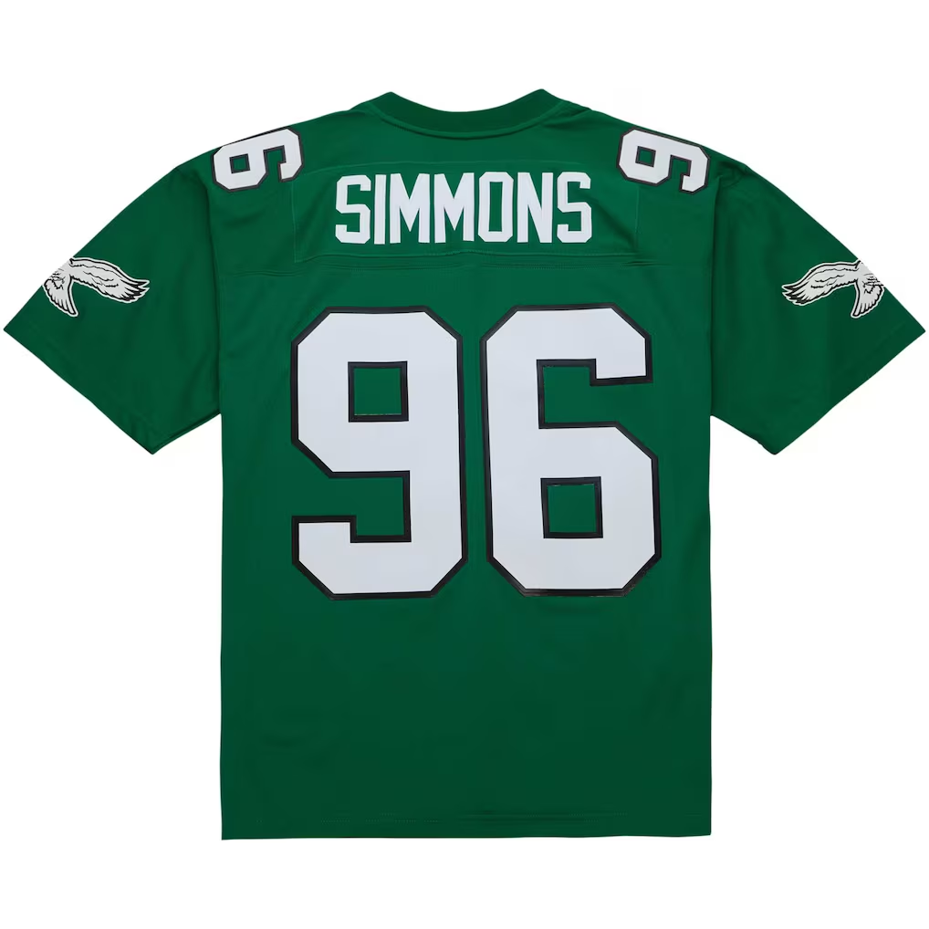 My Store P.Eagles #96 Clyde Simmons Mitchell & Ness Kelly Green Legacy Replica Stitched Jerseys