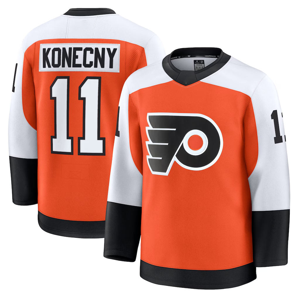 My Store P.Flyers #11 Travis Konecny Burnt Orange Home Premium Jerseys