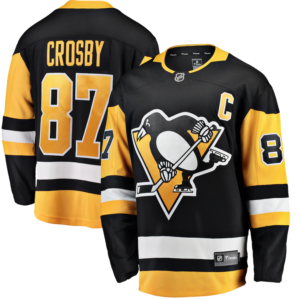 My Store P.Penguins #87 Sidney Crosby Black Captain Patch Home Breakaway Jerseys