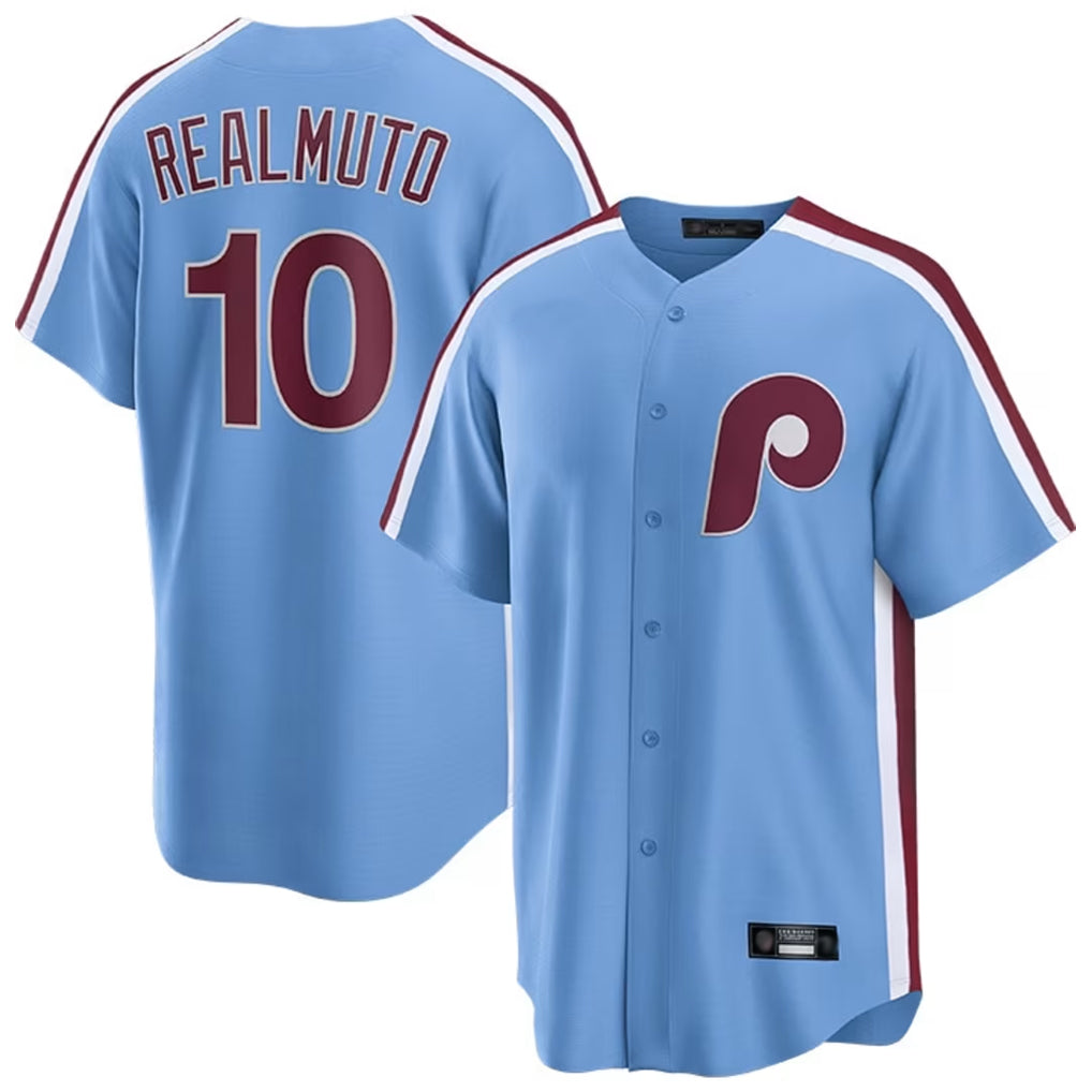 My Store P.Phillies #10 J.T. Realmuto Player Light Blue Home Game Stitched Jerseys