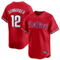 My Store P.Phillies #12 Kyle Schwarber Player Red Home Limited Stitched Jerseys
