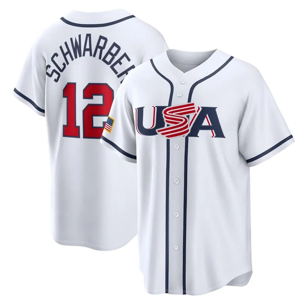 My Store P.Phillies #12 Kyle Schwarber Player White USA World Classic Game Limited Stitched Jerseys