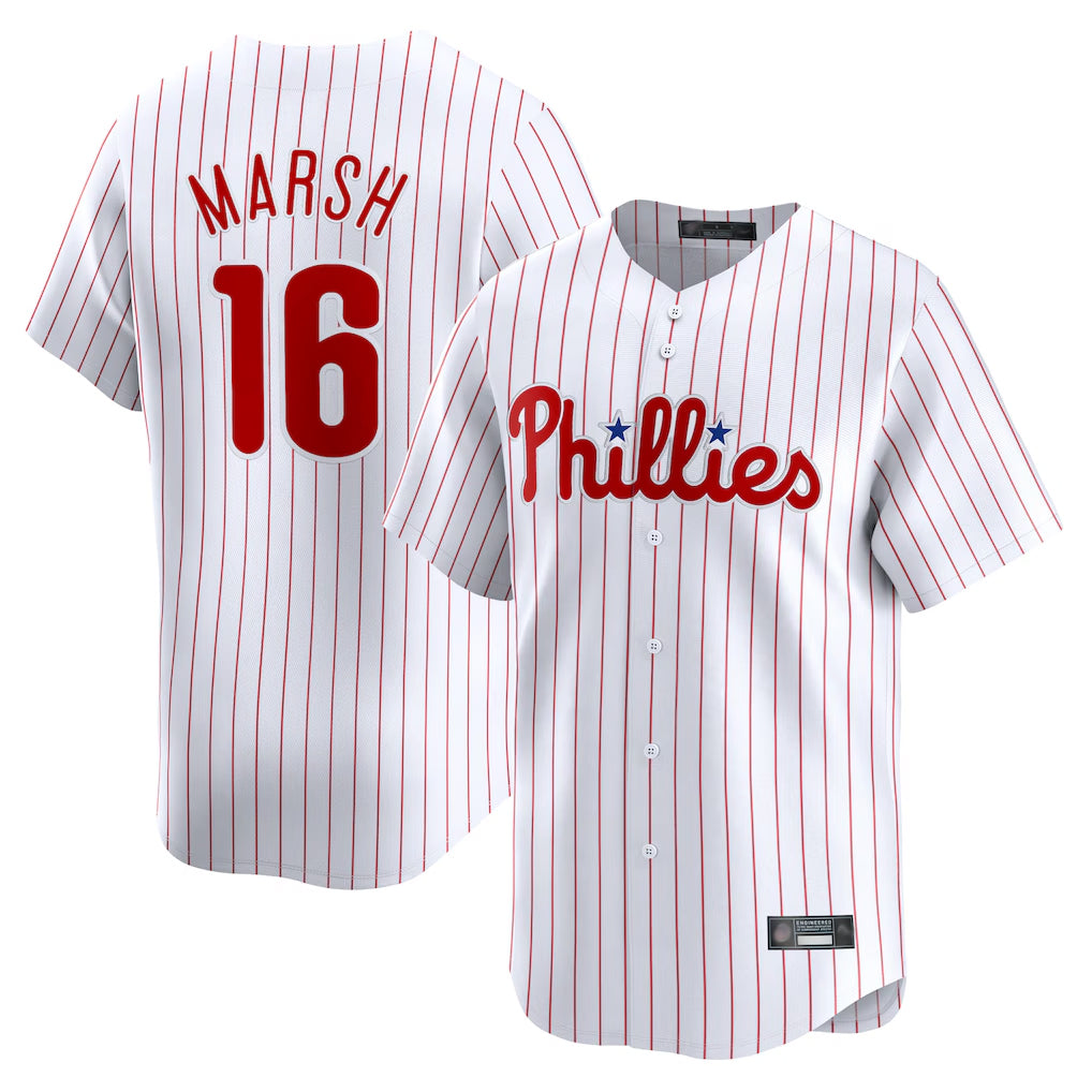My Store  P.Phillies #16 Brandon Marsh Player White Home Limited Stitched Jerseys