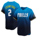 My Store P.Phillies #2 Justin Crawford Player Blue City Connect Home Limited Stitched Jerseys